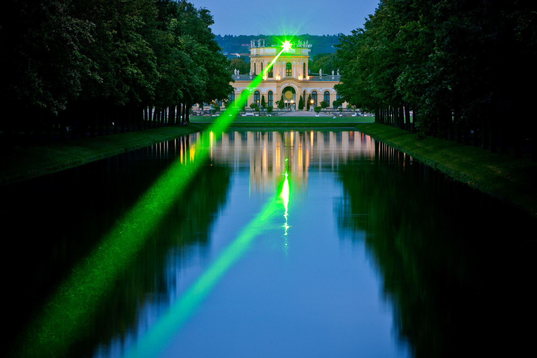 Fotograf in Kassel: „Laserscape Kassel” an der Orangerie / Karlsaue