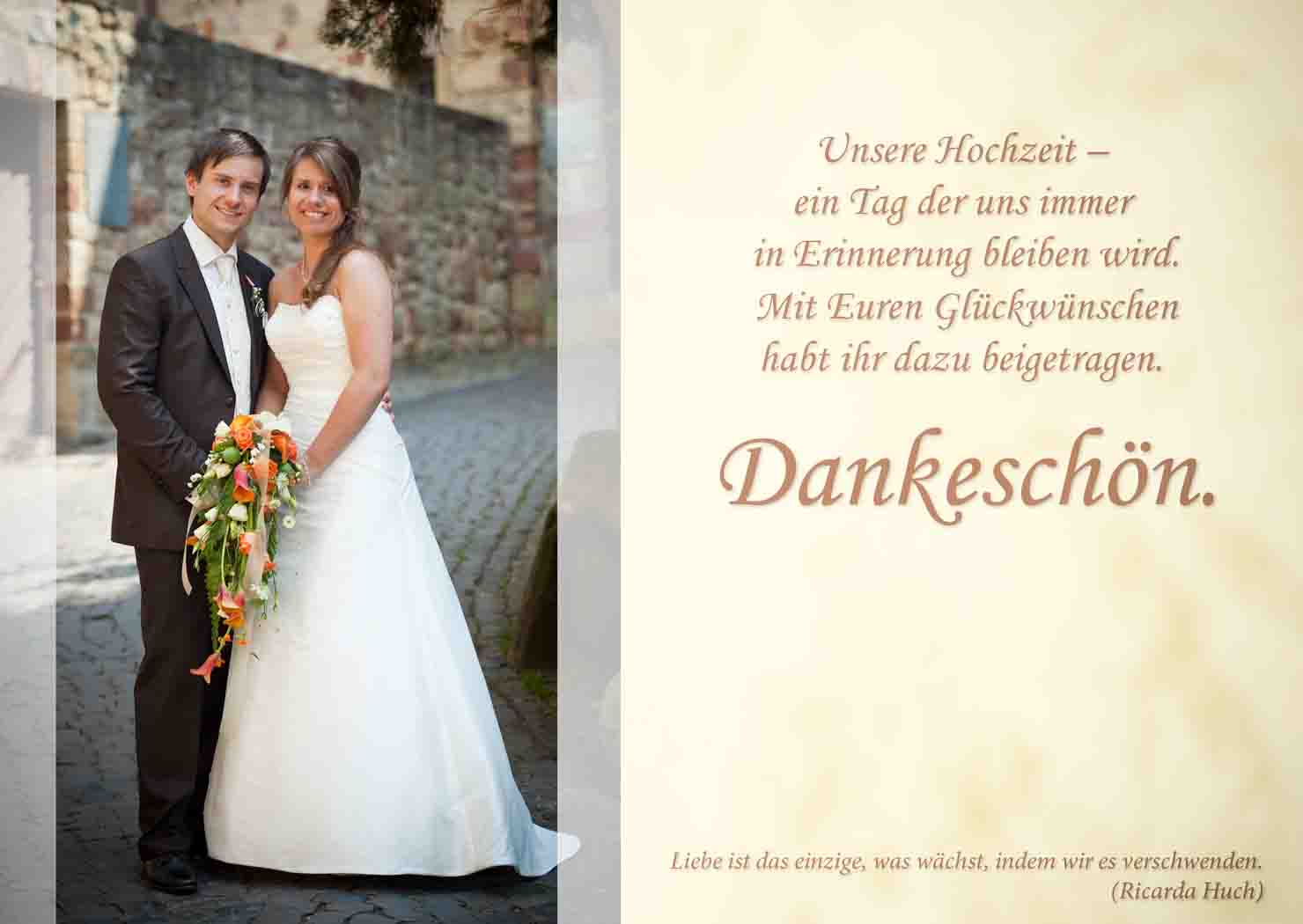 Hochzeitsfotograf in Kassel: Hochzeit Danksagungskarte #10b