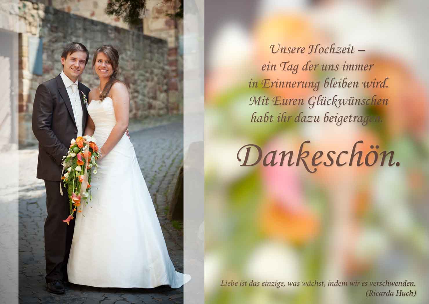 Hochzeitsfotograf in Kassel: Hochzeit Danksagungskarte #10c